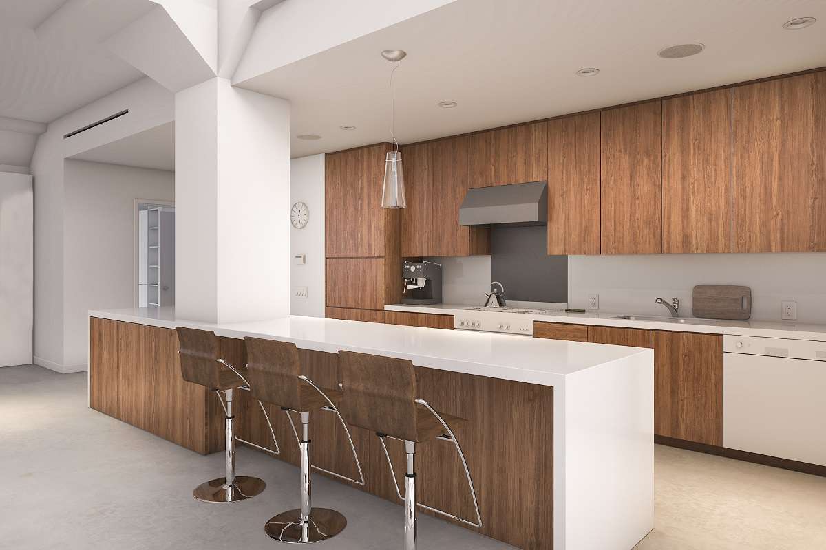 kitchen with minimal color